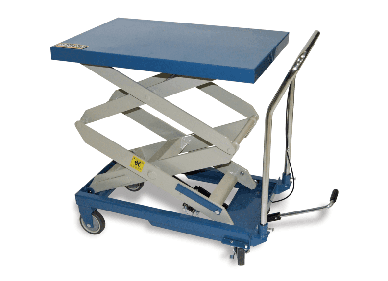 Baileigh Part Number B-CARTX2; Double Arm Hydraulic Lift Cart, 660 lb Capacity, 48" Maximum Height, Table Size 32.2" x 20.4"