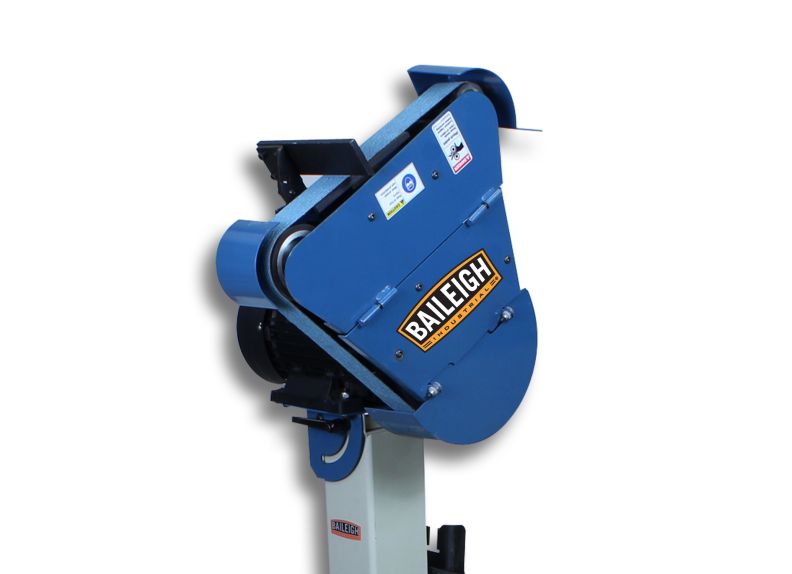 Baileigh Part Number BG-248-3; 110V Three Wheel Variable Radius Belt Grinder. 2" Belt Width. 48" Belt Length