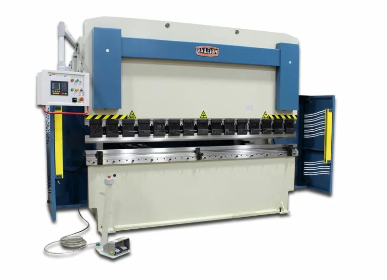 Baileigh Part Number BP-22410CNC; 220V 3Phase 224Ton 20" 2Axis Programmable Hydraulic Press Brake. Distance Between Housings is 102"