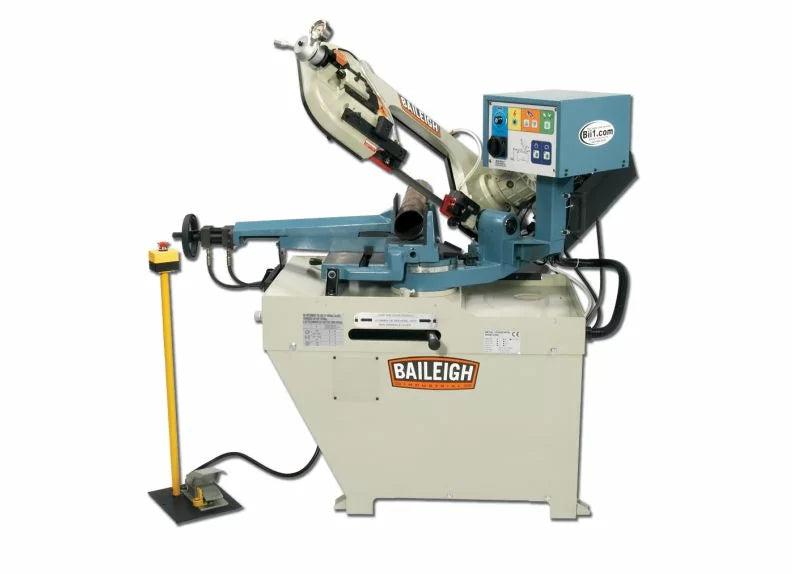 Baileigh Part Number BS-260SA; 220 Volt Single Phase Dual Mitering Semi-Automatic Metal Cutting Band Saw 1" Blade Width