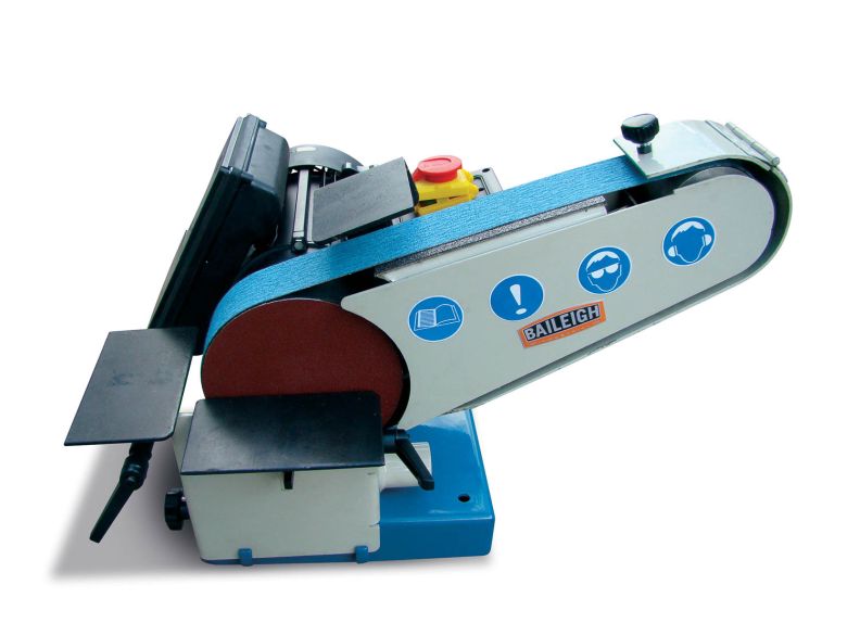Baileigh Part Number DBG-62; 110V Combination Belt and Disk Grinder. 6" Disk Diameter. 2" Belt Width. 40" Belt Length