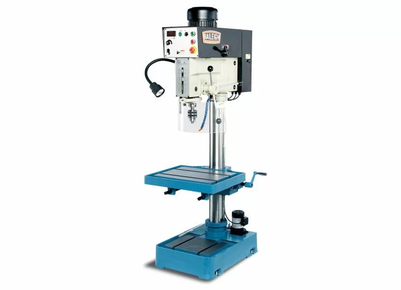 Baileigh Part Number DP-1250VS; 220V 1Phase Inverter Driven Drill Press Manual Feed 1-1/4" Mild Steel Drilling Capacity