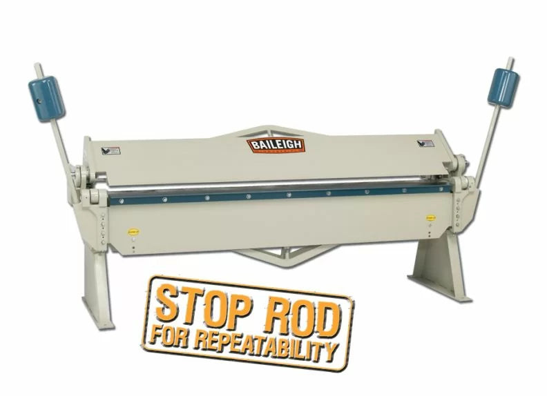 Baileigh Part Number HB-9612; Heavy Duty Manually Operated Hand (Straight) Brake, 8' Length, 12 Gauge Mild Steel Capacity