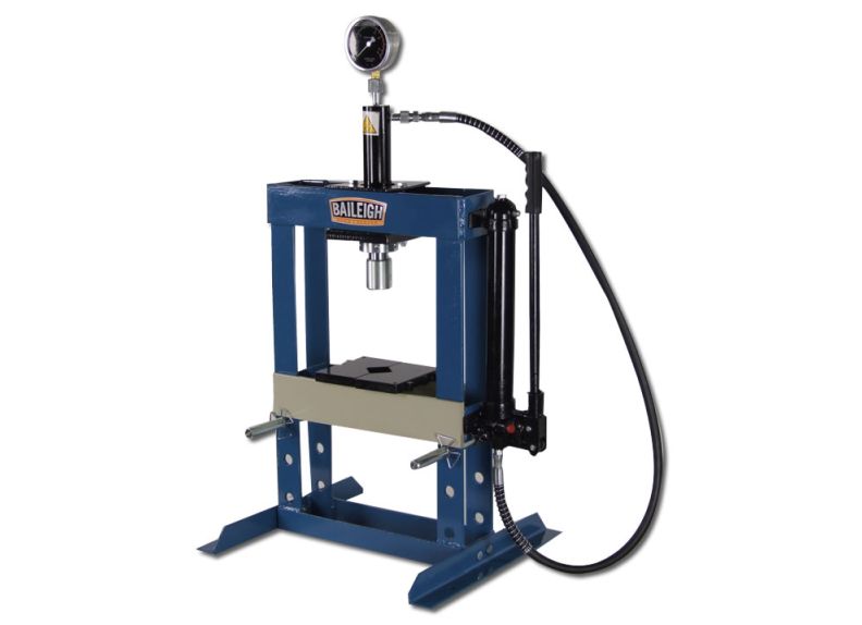 Baileigh Part Number HSP-10H; 10 Ton Hand Operated H-Frame Press, 7-3/4" Stoke, 13-1/4" Working Height, CE Approved