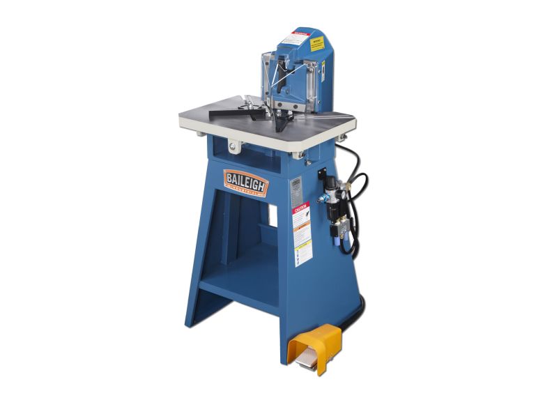 Baileigh Part Number SN-F11-AN; 11 Gauge Mild Steel Air Operated, Fixed Angle Sheet Metal Notcher, 5" Blade Length