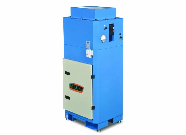 Baileigh Part Number MDC-1200-HD; 110V 1Phase 1.5HP Metal Dust Collector, Air Pulse Clean w/ HEPA Filter, 6" Port