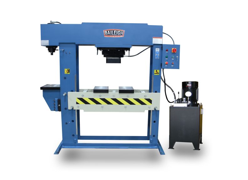 Baileigh Part Number HSP-200M-C; 220V 3Phase 200/20 Ton Hydraulic H-Frame Press, 13.5" Stroke