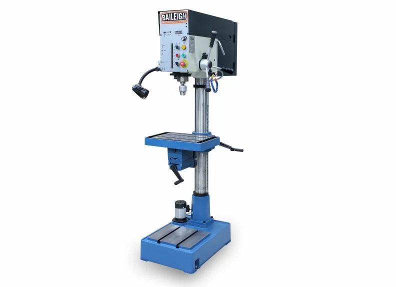 Baileigh Part Number DP-1400VS; 220V 1Phase Inverter Driven Drill Press, Integrated Vise, Tapping, 1-1/4" Mild Steel Capacity