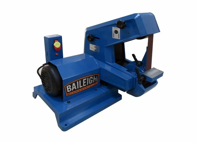 Baileigh Part Number BG-248S; 110V 1HP Single Speed Three Wheel Belt Grinder. 2" Belt Width 48" Belt Length