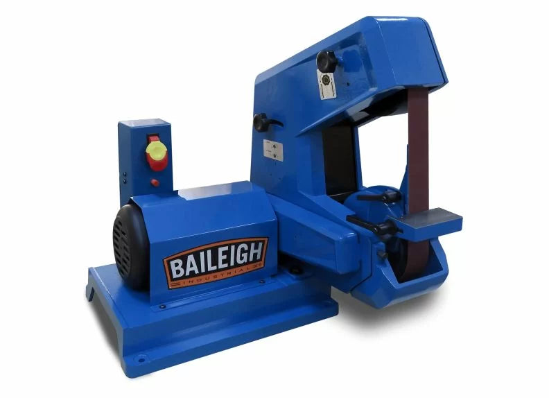 Baileigh Part Number BG-260S; 110V 1-1/2hp Single Speed Three Wheel Belt Grinder. 2" Belt Width 60" Belt Length