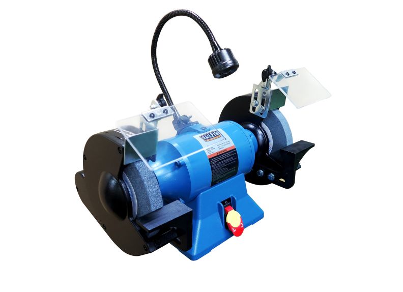 Baileigh Part Number IGB-8; 8" Industrial Bench Top Grinder, 110V Includes LED Work Light and Wheel Dresser