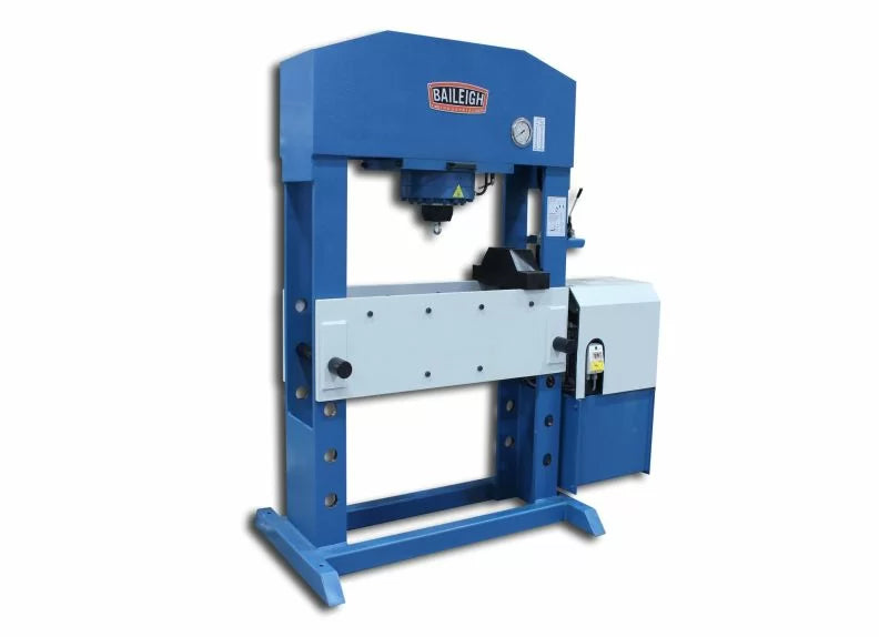 Baileigh Part Number HSP-110M-HD; 220V 3Phase 110 Ton Hydraulic Press. Can Be Operated with Motor or with Manually Operated Pump