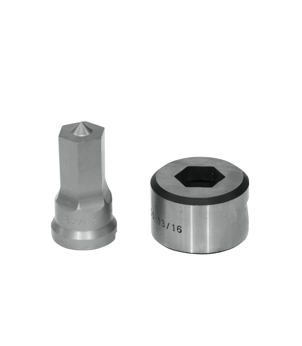 25/32" Hex Punch & Die Set with Key-Way