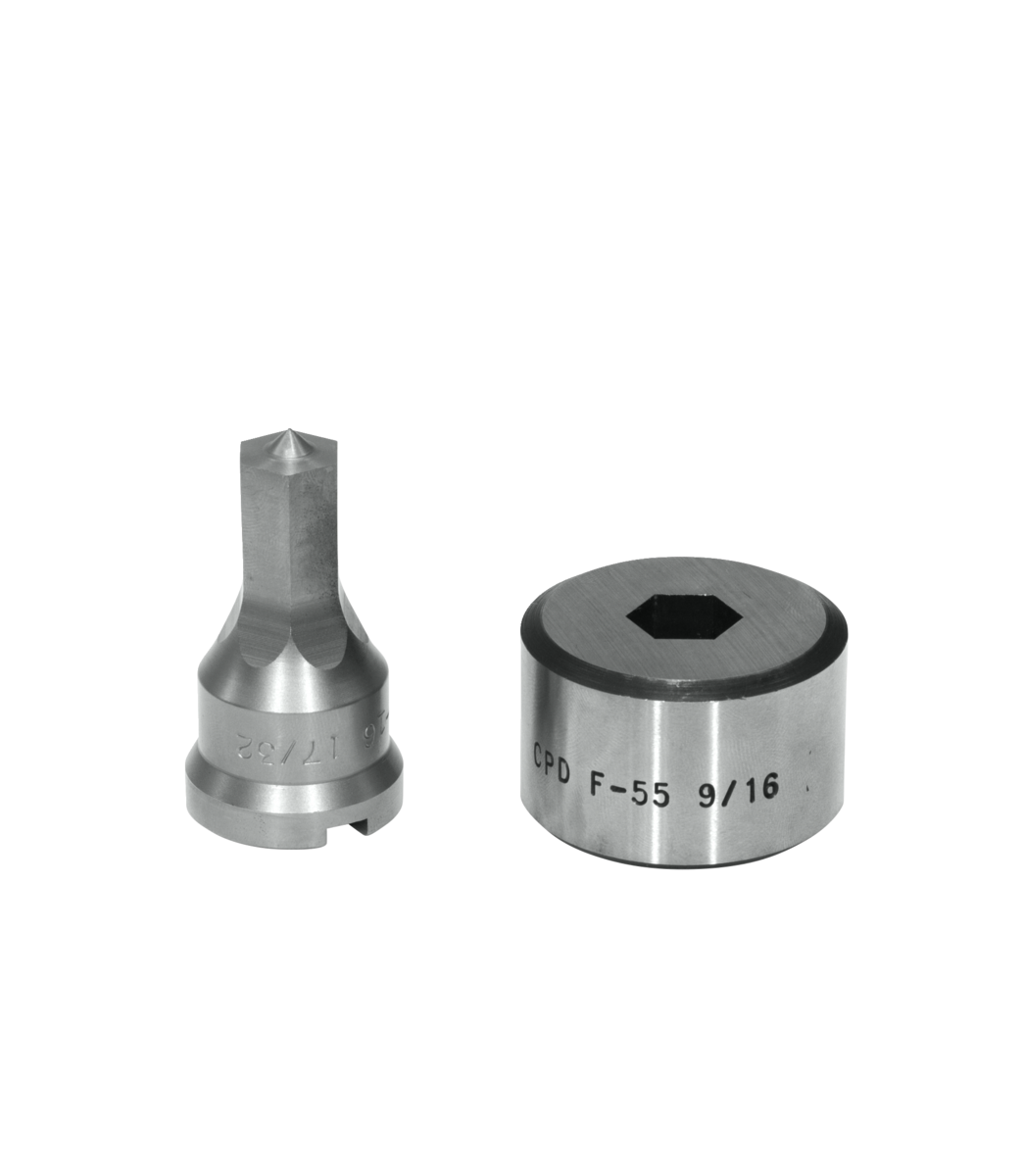 17/32" Hex Punch & Die Set with Key-Way