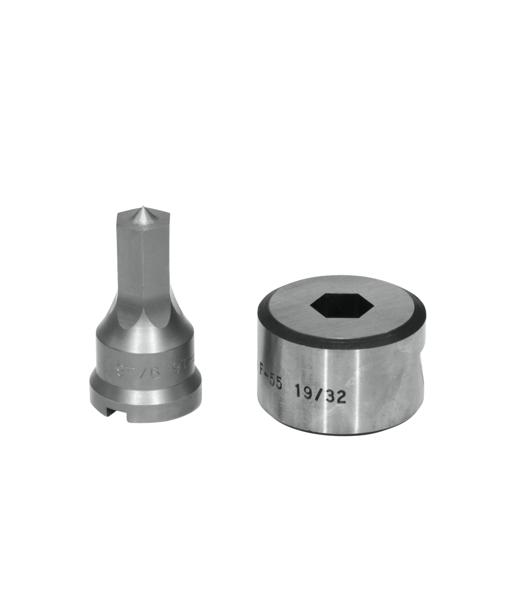 19/32" Hex Punch & Die Set with Key-Way