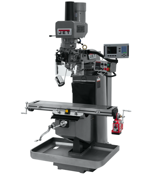 JTM-949EVS Mill With 3-Axis Acu-Rite 203 DRO (Quill) With X-Axis Powerfeed and Air Powered Draw Bar