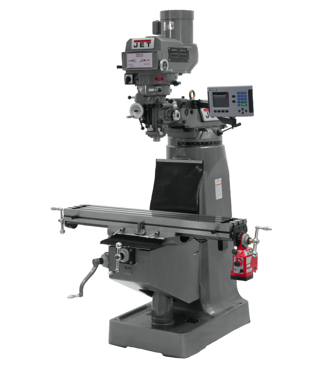 JTM-4VS-1 Mill With 3-Axis ACU-RITE 203 DRO (Knee) With X-Axis Powerfeed