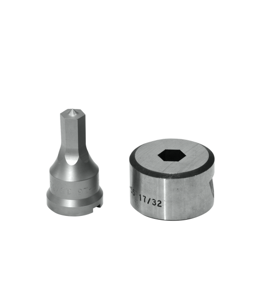 15/32" Hex Punch & Die Set with Key-Way