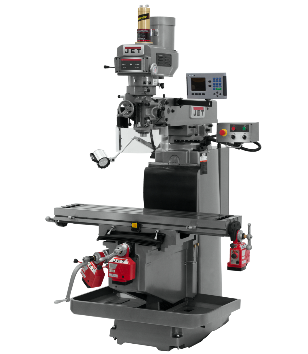 JTM-1254RVS With  ACU-RITE 203 3X (K) DRO, X,Y&Z  Powerfeeds & Air Power Drawbar