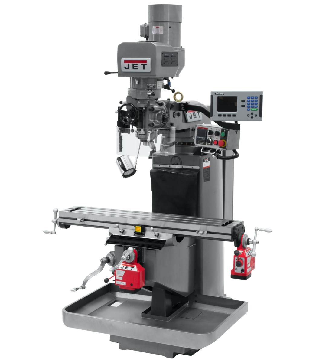 JTM-949EVS Mill With 3-Axis Acu-Rite 203 DRO (Knee) With X and Y-Axis Powerfeeds