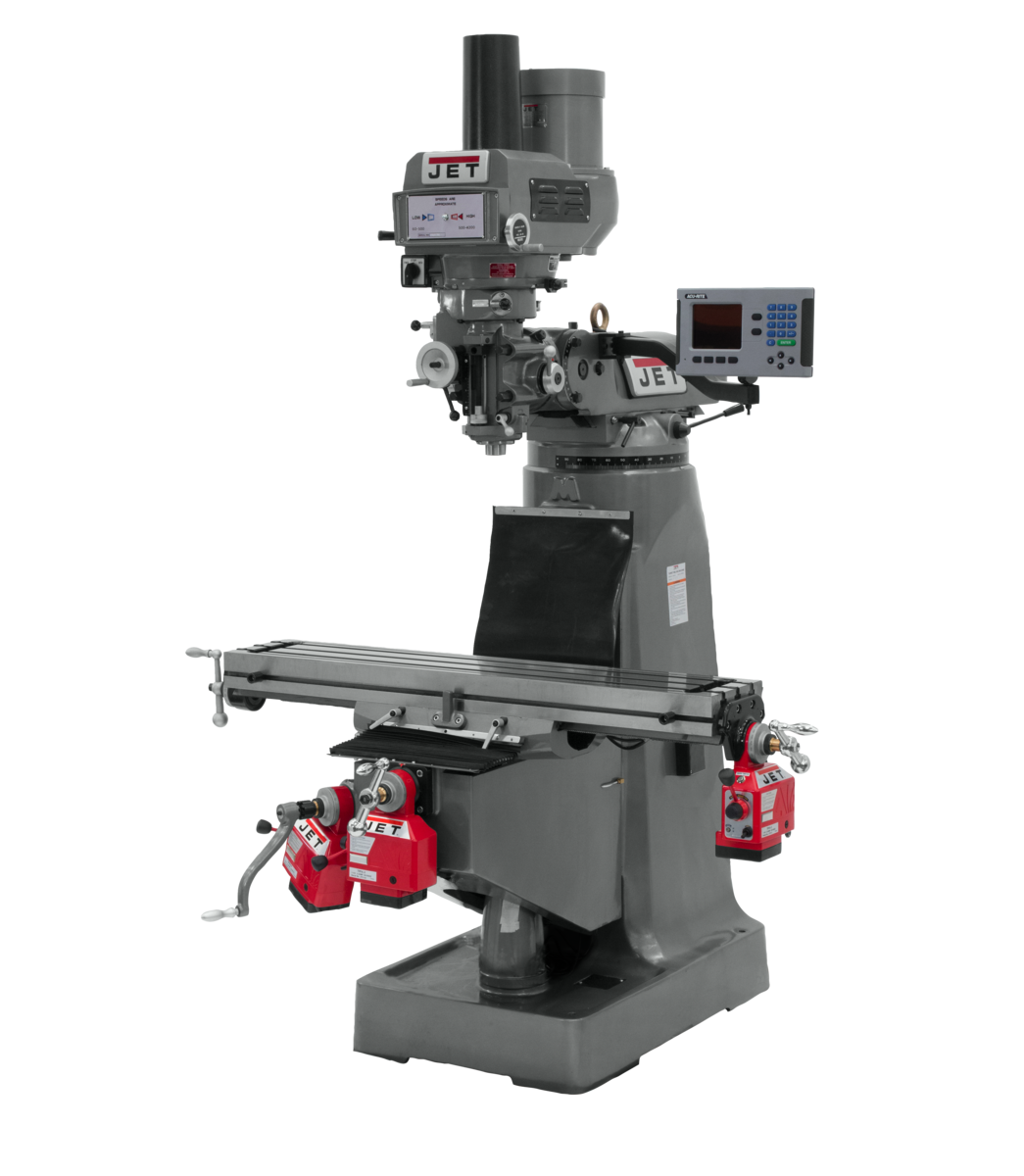 JTM-4VS Mill With Acu-Rite 203 DRO With X, Y & Z-Axis Powerfeeds With Air Powered Draw Bar