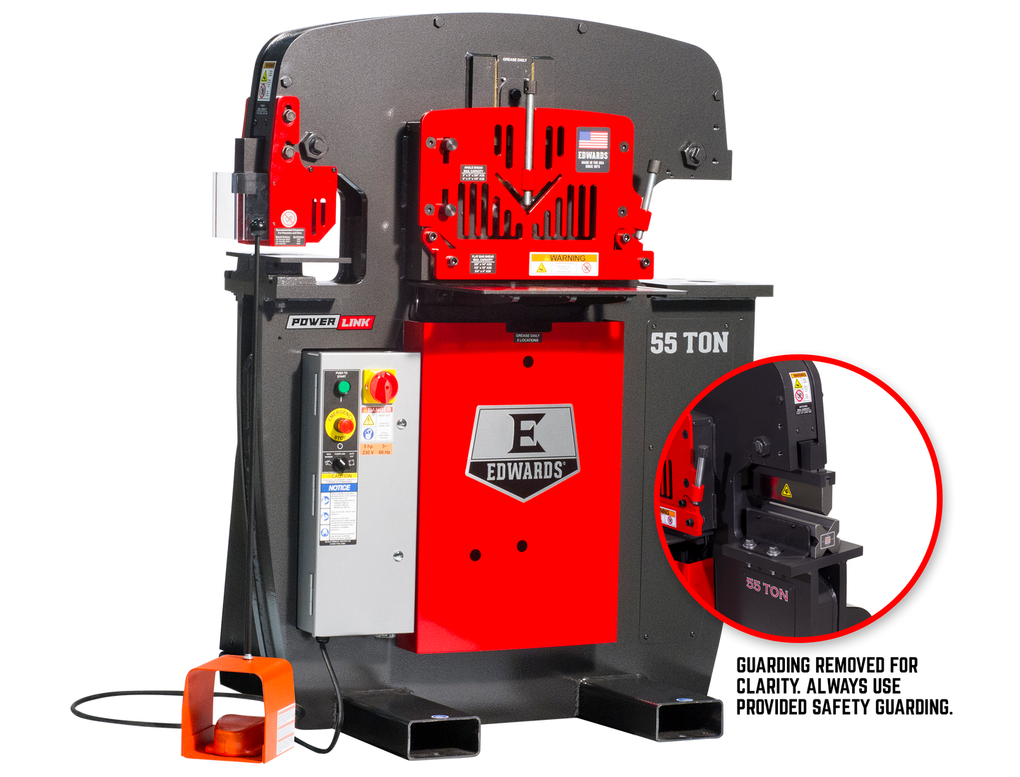 55 Ton Ironworker 3 Phase, 230 Volt, PowerLink,10" Brake