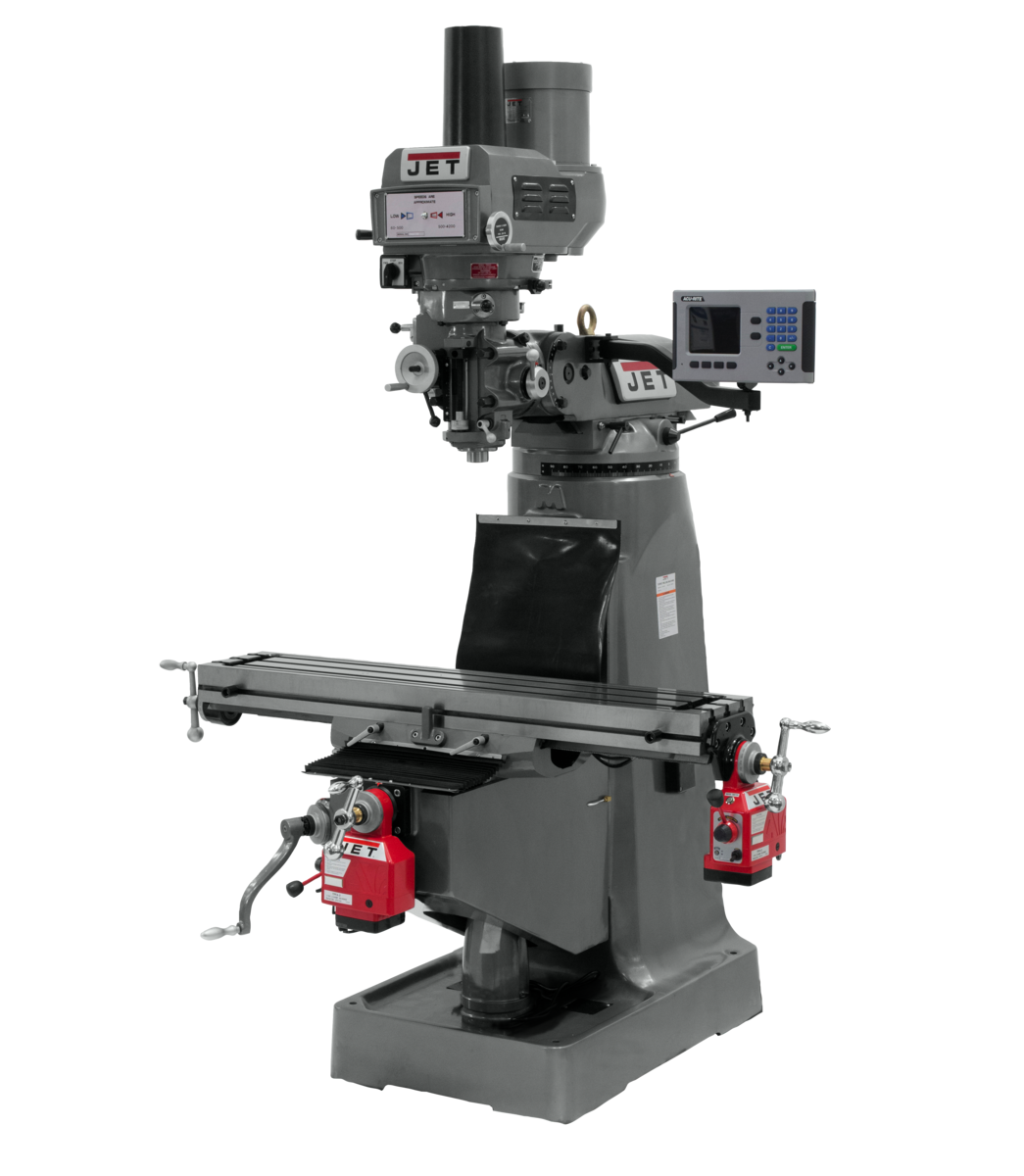 JTM-4VS Mill With ACU-RITE 203 DRO With X and Y-Axis Powerfeeds and Power Draw Bar
