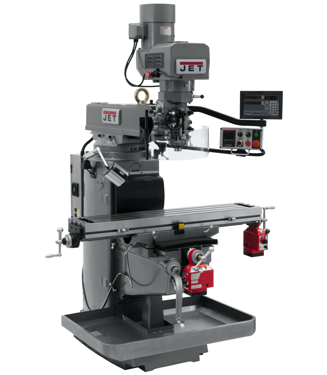 JTM-1050EVS2/230 Mill With 3-Axis Newall DP700 DRO (Knee) With X and Y-Axis Powerfeeds