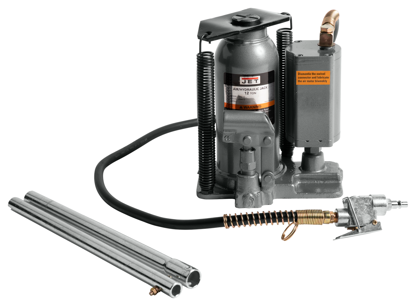 AHJ-12, 12 Ton Air/Hydraulic Bottle Jack