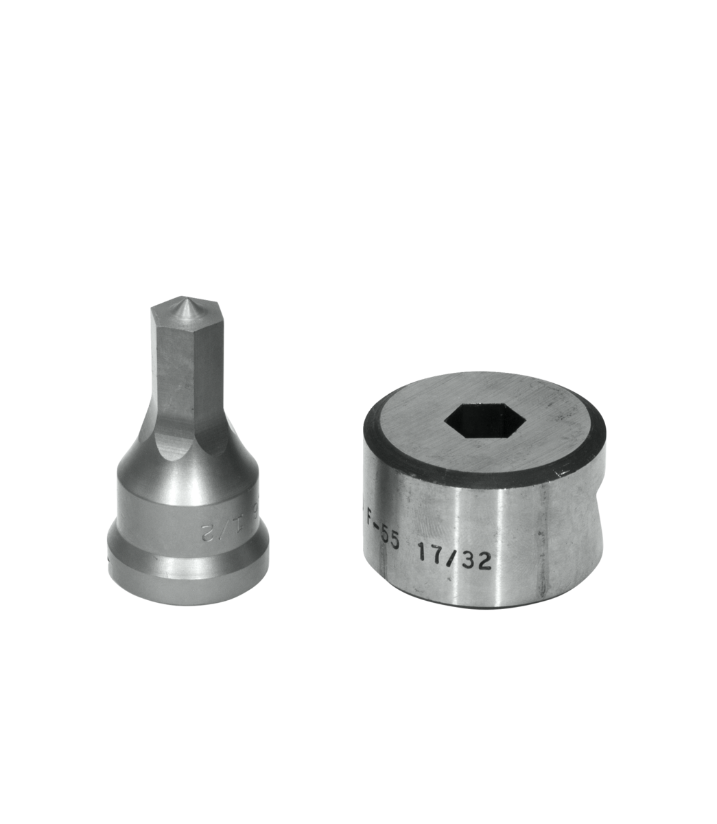 1/2" Hex Punch & Die Set with Key-Way