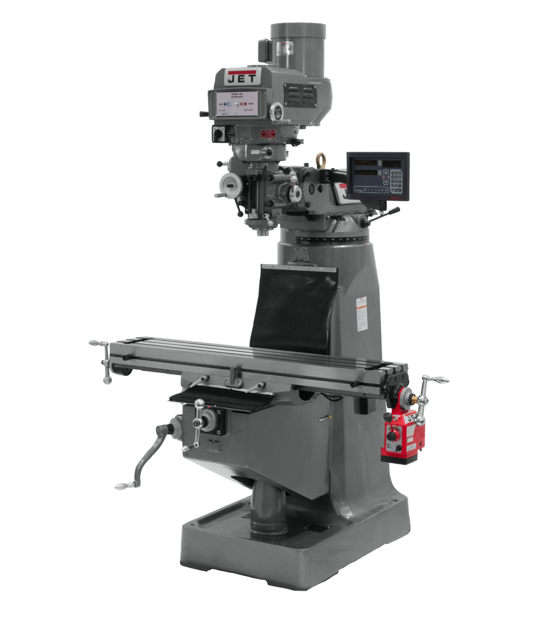 JTM-4VS Mill With 3-Axis Newall DP700 DRO (Knee) With X-Axis Powerfeed