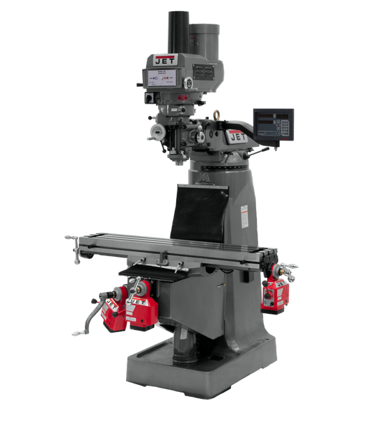 JTM-4VS-1 Mill With 3-Axis Newall DP700 DRO (Quill) With X, Y and Z-Axis Powerfeeds and Power Draw Bar