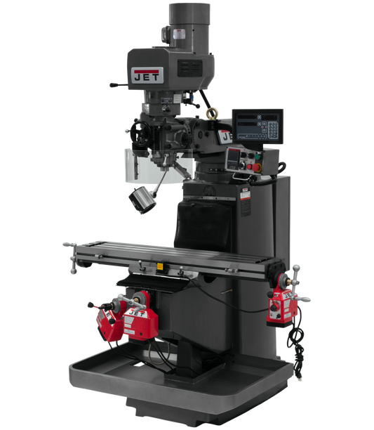 JTM-949EVS Mill With 3-Axis Newall DP700 DRO (Knee) With X, Y and Z-Axis Powerfeeds