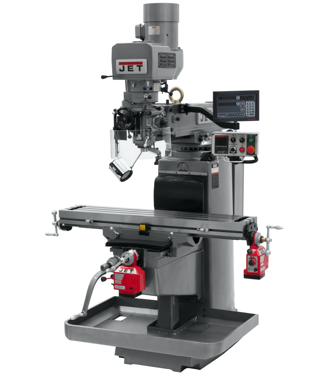 JTM-1050EVS2/230 Mill With 3-Axis Newall DP700 DRO (Quill) With X and Y-Axis Powerfeeds