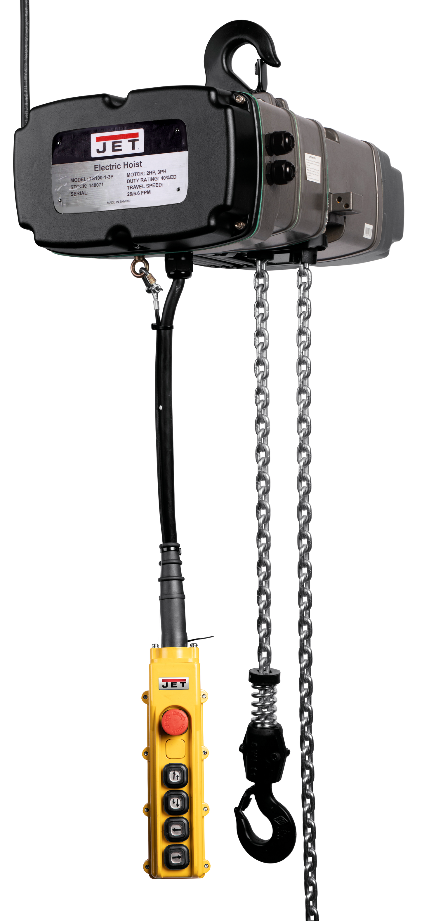 TS200-010 2T Electric Hoist 10' Lift 3 PH