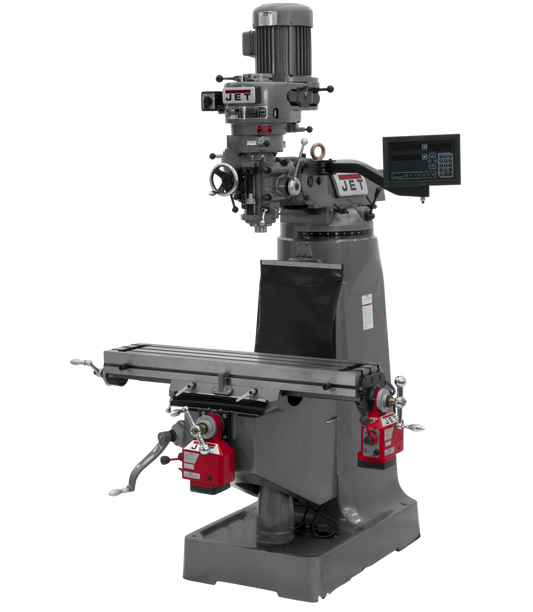 JTM-1 Mill With 3-Axis Newall DP700 DRO (Quill) With X and Y-Axis Powerfeeds