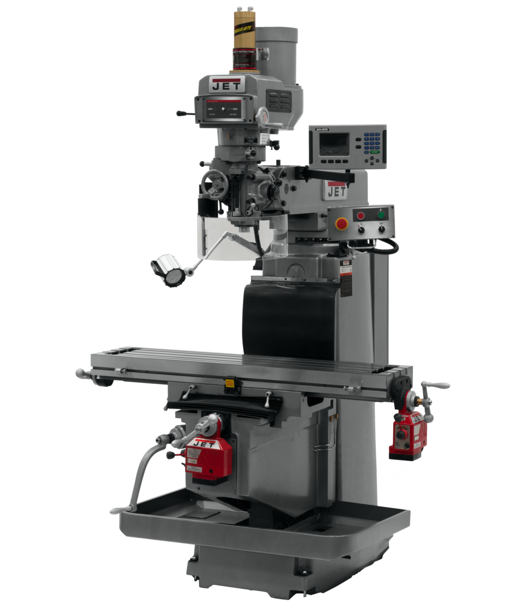 JTM-1254RVS With  ACU-RITE 203 3X (K) DRO,  X & Y  Powerfeeds & Air Power Drawbar