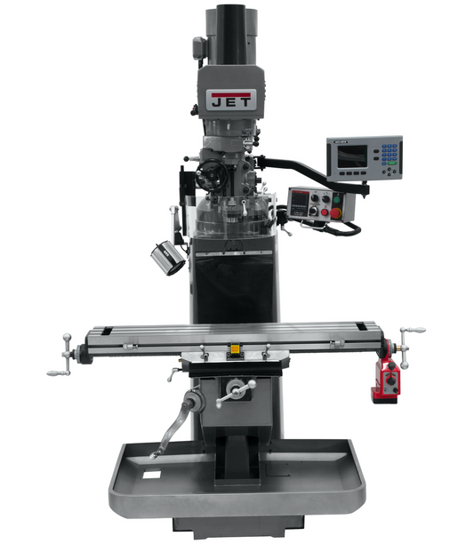 JTM-949EVS Mill With 3-Axis Acu-Rite 203 DRO (Knee) With X-Axis Powerfeed and Air Powered Draw Bar