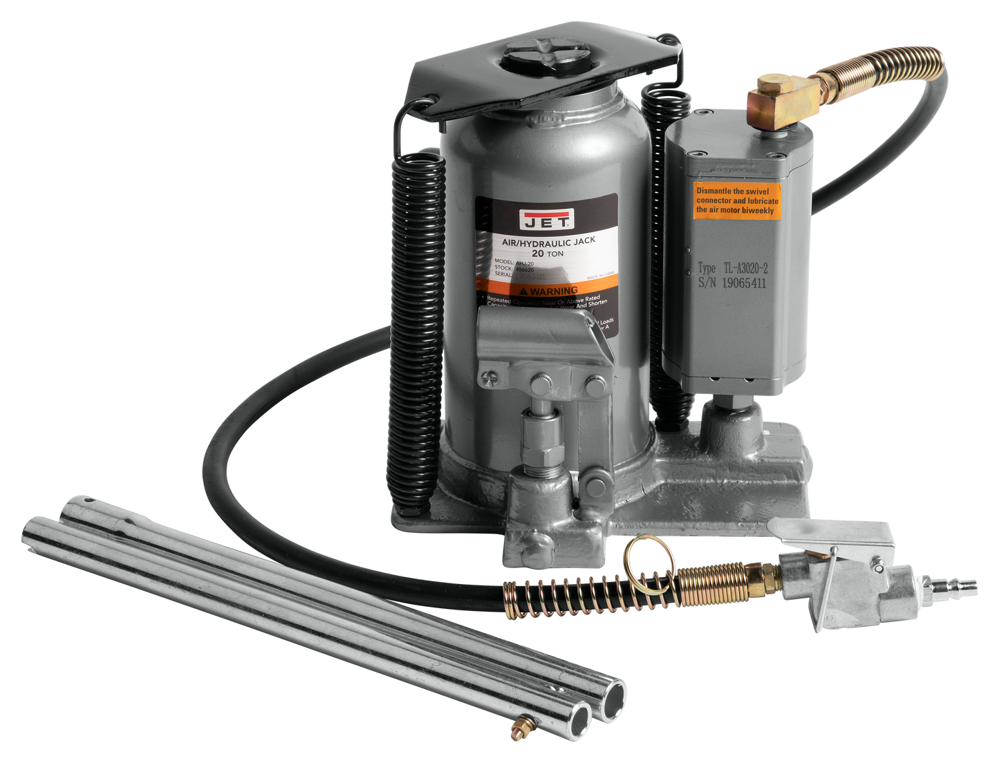 AHJ-20, 20 Ton Air/Hydraulic Bottle Jack