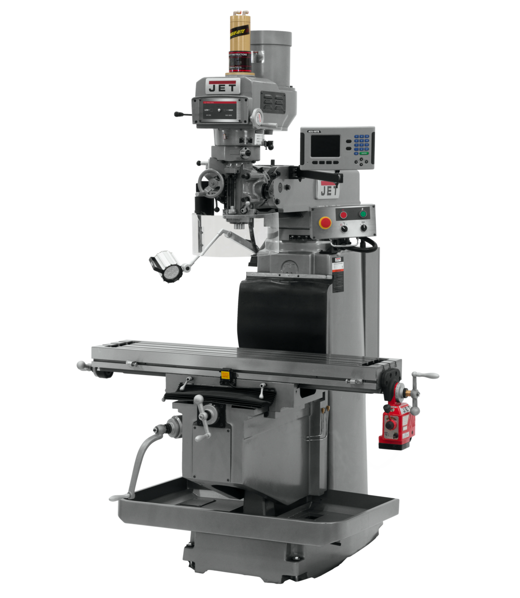 JTM-1254RVS With  ACU-RITE 203 3X (Q) DRO,  X Powerfeed & Air Power Drawbar