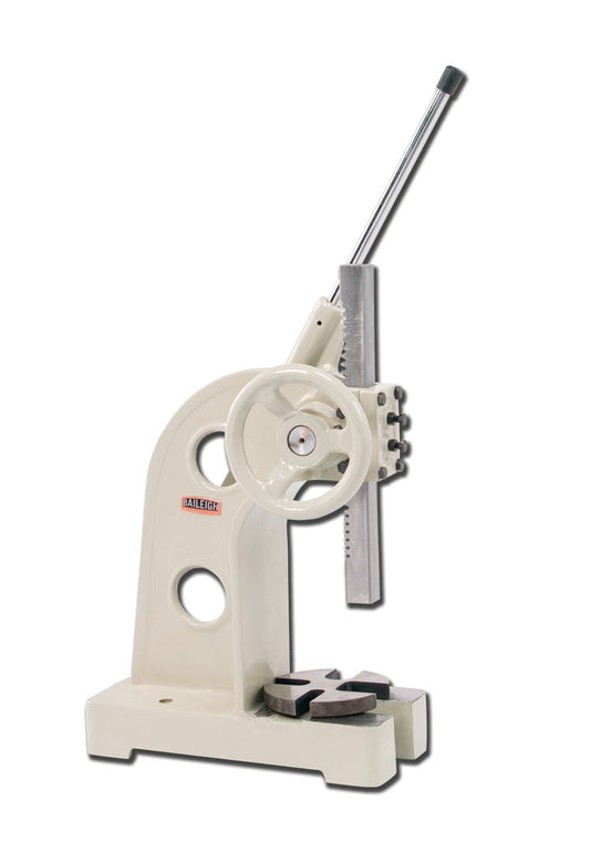 Baileigh Part Number AP-3R; Manually Operated 3 Ton Ratcheting Arbor Press.  11" Maximum Opening