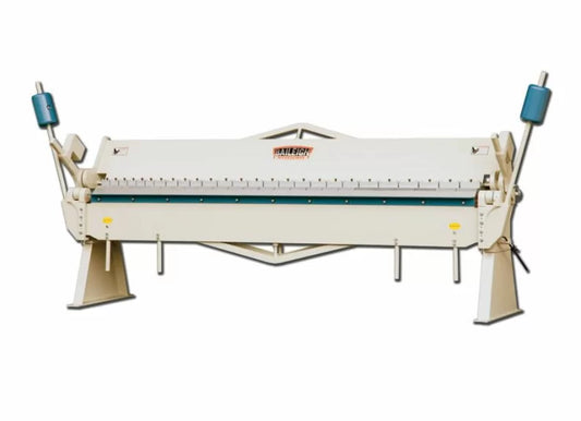 Baileigh Part Number BB-12016; Heavy Duty Manually Operated Box and Pan (Finger) Brake, 10' Length, 16 Gauge Mild Steel Capacity