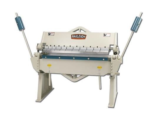Baileigh Part Number BB-4812; Heavy Duty Manually Operated Box and Pan (Finger) Brake, 4' Length, 12 Gauge Mild Steel Capacity
