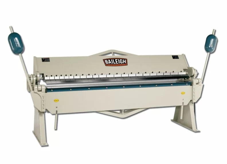 Baileigh Part Number BB-9612; Heavy Duty Manually Operated Box and Pan (Finger) Brake, 8' Length, 12 Gauge Mild Steel Capacity