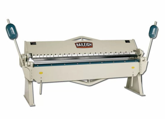 Baileigh Part Number BB-9612; Heavy Duty Manually Operated Box and Pan (Finger) Brake, 8' Length, 12 Gauge Mild Steel Capacity