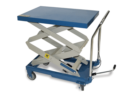 Baileigh Part Number B-CARTX2; Double Arm Hydraulic Lift Cart, 660 lb Capacity, 48" Maximum Height, Table Size 32.2" x 20.4"