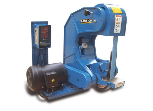 Baileigh Part Number BG-260-3-220; 220V 1Phase Three Wheel Variable Speed Belt Grinder.  2" Belt Width.  60" Belt Length