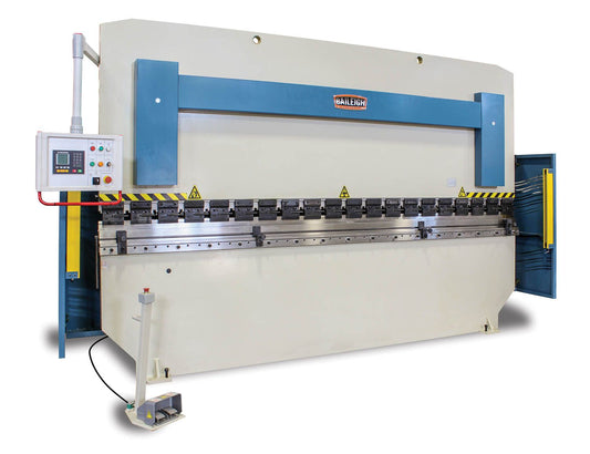 Baileigh Part Number BP-17913CNC; 220V 3Phase 179Ton, 156" 2Axis Programmable Hydraulic Press Brake Distance Between Housings is 124"