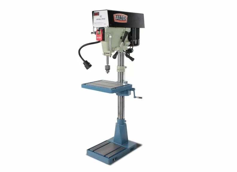 Baileigh Part Number DP-15VSF; 110/220V Single Phase (Prewired 110) 15" Variable Speed Floor Drill Press
