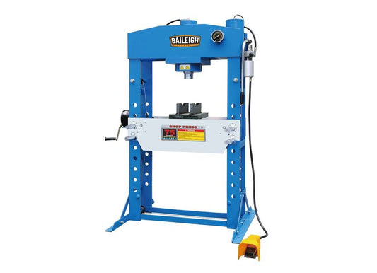 Baileigh Part Number HSP-75A; 75 Ton Air/Hand Operated H-Frame Press, 9-3/4" Stoke, CE Approved